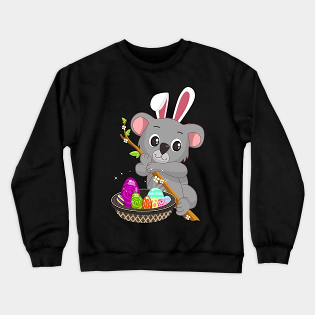 Easter Bunny Koala Bear With Easter Egg Crewneck Sweatshirt by TheBeardComic